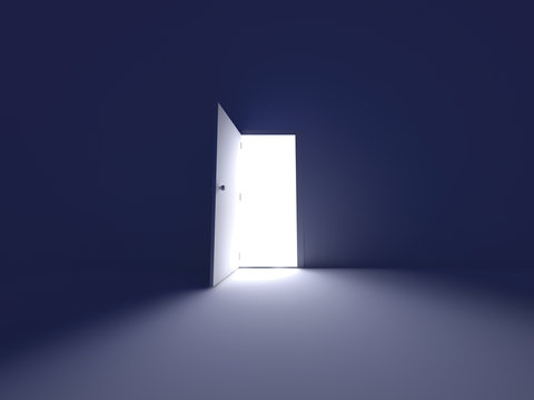 Erleuchtete Tür