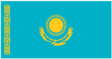 kazakhstan flag - obrazy, fototapety, plakaty