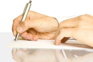 Hands and pen