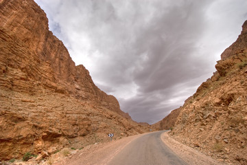 storm in desert valley