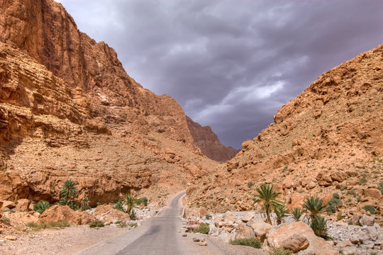 dramatic sky in stone desert