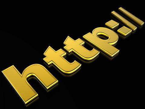 3d illustration internet sign "http://"