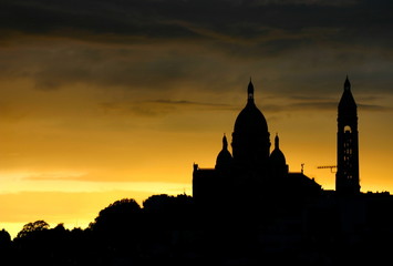 Fototapeta na wymiar zachód słońca, Montmartre, Paryż