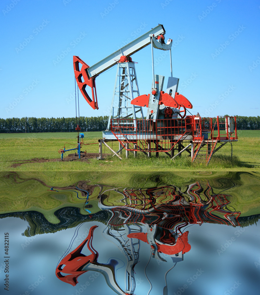 Wall mural oil pump jack