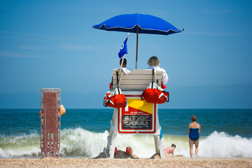 Lifeguards watching beach