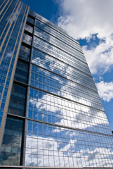 Cloud reflections from a skyscraper