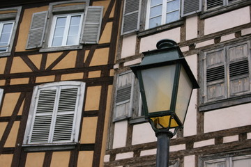 Fototapeta na wymiar Un lampadaire à la Petite France (Strasbourg - Alsace)