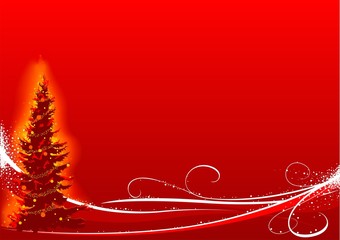Red Christmas Tree - christmas background