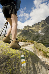 Escursionista in montagna, Slovacchia, Tatra - obrazy, fototapety, plakaty