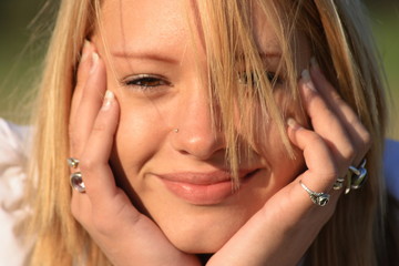 Smiling beautiful young woman