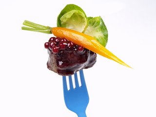 reh rücken mit preiselbeeren lorbeerblätter