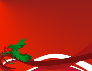Obraz premium Red Christmas Holly Background