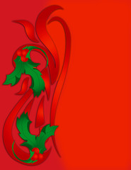 Red Christmas Holly Vertical