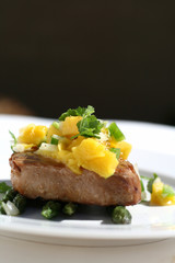 Fish Dinner - Tuna Steak with Mango Salsa