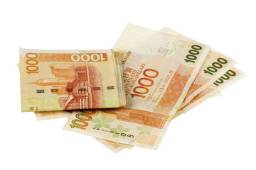 Hong Kong currency isolated on white background