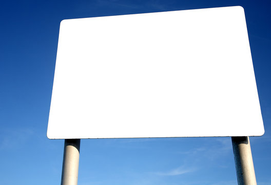 Large blank white billboard.