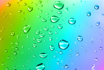 multicolored water drops