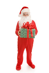Sleepy Santa with Gift