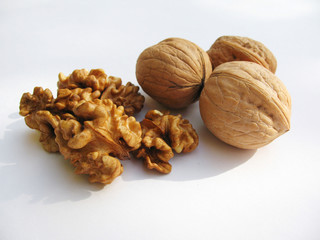 walnut  Isolated on white