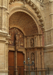 Door on the cathedral in Palma
