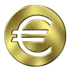 3D Golden Euro Currency