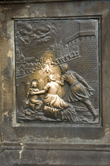 Statue of St John Nepomuk ,Charles Bridge ,Prague, CzechRepublic