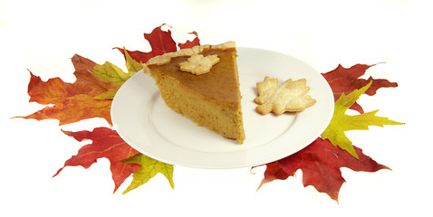 Pumkin Pie with Fall Leaves