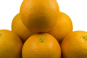 Oranges on white background