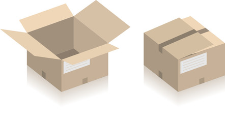 Boite en carton vectorielle, facilement modifiable !