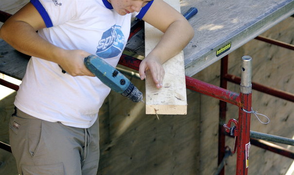 Woman apprentice carpenter