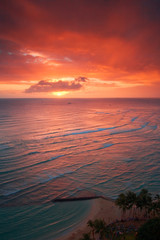 Waikiki resort sunset