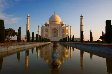 Tuinposter Taj Mahal zonsopgang © Tommy Schultz