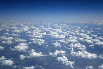 high blue sky clouds