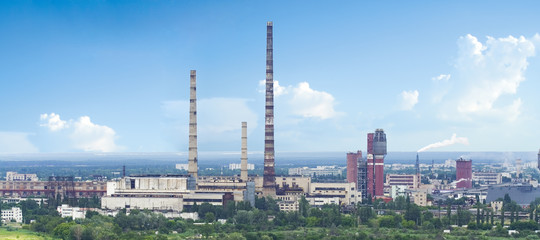 Naklejka premium chemical plant panorama