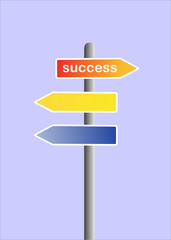 Fototapeta premium road sign with success text