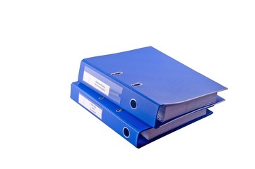 Blue file binder - technical manual isolated object 