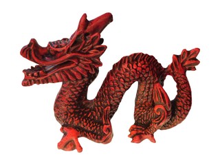 A Red Ornamental Oriental Dragon.