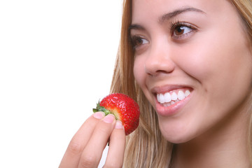 Woman Eating Strawberry