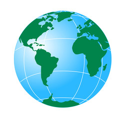 Globe showing America and Africa