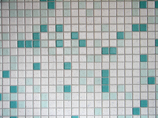 Fototapeta premium Green and white mosaic tiles