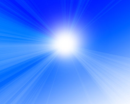 Sunlight in a clear blue sky