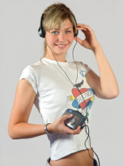 girl with walkman