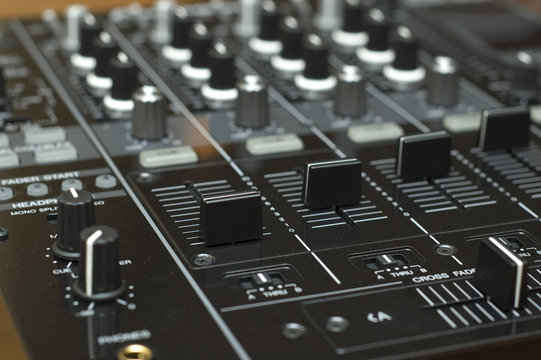 professional audio mixing studio equipment buttons