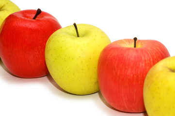 Various apples isolated on the white background