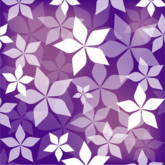 Fleurs blanches sur fond violet - Motif