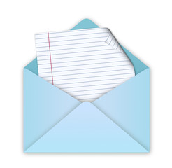 blue envelope with letter