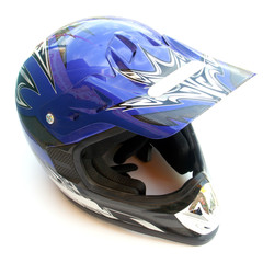 casque bleu à visière