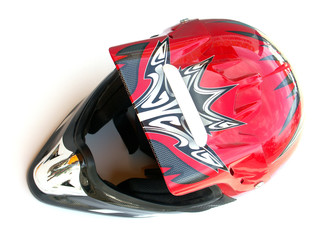 casque rouge à visière