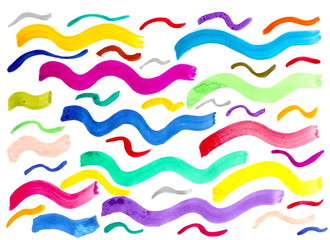 watercolor wavy lines on paper white sheet