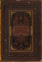 old damaged book cover (1888 year) with ornament